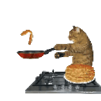 Gif animé Chandeleur crêpes chat